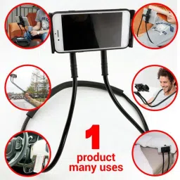 Paramits Multi Function Detachable Lazy Neck Cell Phone Holder Stand Lazy Necklace Smartphone Bracket For 4 to 10 Inch Phone Mobile Holder image 2