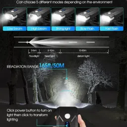 dark horse Bicycle 4000 mAh 2*T6 5 Mode 600 LM 120 DB,Horn/ Switch wire,Battery Indicator LED Front Light image 3