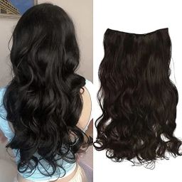 Nakli Baal FullHead Short Wig Black Curly Synthetic for Women 5 Clips 16inch 1pc Hair Extension-image-33