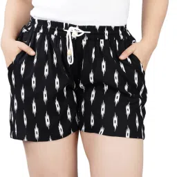 Printed Women Black Boxer Shorts-image-58