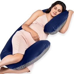 Luxurious Imported Velvet C Shaped Microfibre Solid Pregnancy Pillow Pack of 1-image-49
