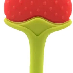 Baby Fruit Shape Silicone Teethers Soft Stick Chews Nibbler for Baby Dental Care BPA-Free for Infants Baby (Red) Teether-21