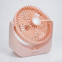 Terviiix JY-1881 Strongwind HighSpeed 5-Speed Rechargeable Table Fan with LED Light, Portable Fan USB Fan image 3