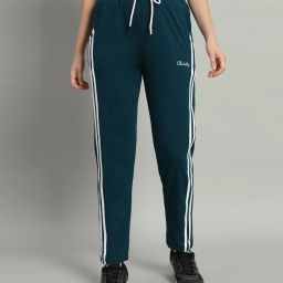 Women Solid Blue Track Pants-image-75
