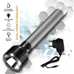 2 in 1 Lithium Battery Long Range Led torch Light Rechargeable (2400mAh) Torch 6 hrs Torch Emergency Light-17