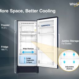 whirlpool 184 L Direct Cool Single Door 5 Star Refrigerator with Base Drawer image 5