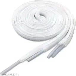 zeepzone Black Flat Shoe laces Wide for Athletic Running Sneakers ( White Owal set of 3) Shoe Lace-image-86