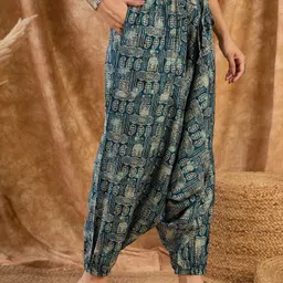 inweave Printed Raw Silk Women Harem Pants-picture-13