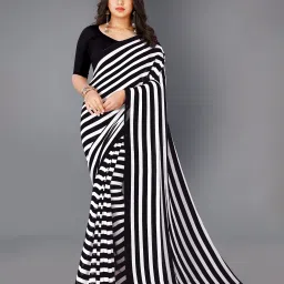 Printed, Striped Bollywood Georgette Saree-image-21