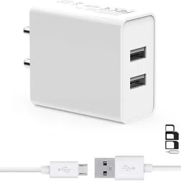 Wall Charger Accessory Combo for Realme U1, Realme 2 Pro, Realme C1, Realme 2, Realme 1, Realme 3 Pro Dual Port Charger Original Adapter Like Wall Charger, Mobile Power Adapter, Fast Charger, Android Smartphone Charger, Battery Charger, High Speed Travel Charger With 1 Meter Micro USB Cable Charging Cable Data Cable-10