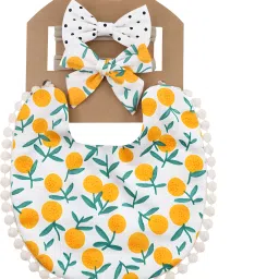 Baby Feeding Bib And Bow Cotton Tableware, Ideal For Feeding Baby -Marigold-11