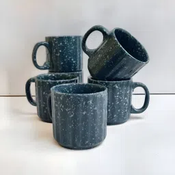 Pack of 6 Ceramic Green Marbal Texture Tea/Coffee Cup set - 160 ML Each-image-49