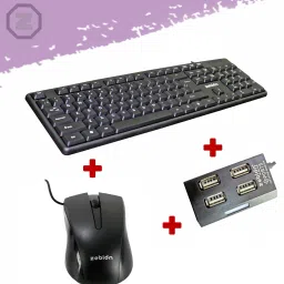 zebion K500 keyboard + Hunk Mouse + Pronto 31 USB HUB Combo Set-image-4