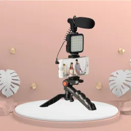 FRONY Video Kit with Tripod, LED Lights and Wireless Microphone Setup For VloggingU118 Tripod-picture-1