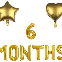 Solid 6 Months Balloons, 6 Months Pregnant/One Half Year Birthday Baby Shower Balloon-40