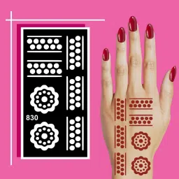 Floral Design Mehndi Stencil Stickers with Easy Stick Peel and Create Henna-image-84
