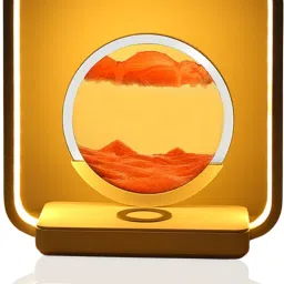 DRUMSTONE LED Moving Sand Art Lamp Square Frame Design with Warm Light & Wireless Charger Charging Pad-image-33