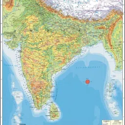 India Physical Map Photographic Paper-image-21