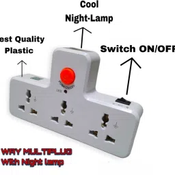 Rosario 3 Universal Socket Multiplug with 1 Master Switch Indicator and Led Light Smart Plug image 4
