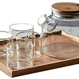 Heat-Resistant Glass Tea Set Jug Glass Tray Set-image-54