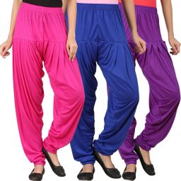 Solid Cotton Viscose Blend Women Harem Pants-image-82