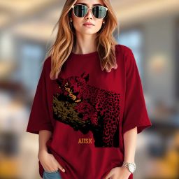 Women Printed Round Neck Cotton Blend Maroon T-Shirt-image-65