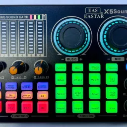 Professional_Live Sound Card Mixer LED Voice Changer with Multiple Sound Effects Powered Sound Mixer-14