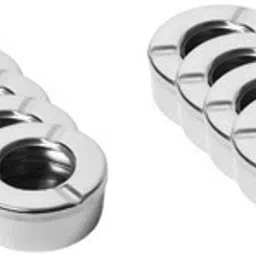Stainless Steel Lid Ash Tray- Set of 10 Silver Stainless Steel Ashtray-image-58