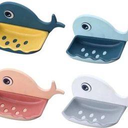 (PACK OF 2)Fish Shape Cute Adhesive Waterproof Wall Mounted Soap Dish-image-43