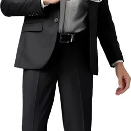 trulyfeb Men Single Breasted Solid Suit-picture-0
