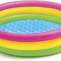 Sunset Glow Pool, 3-Ring, W/ Infl. Floor,Shelf Box Inflatable Swimming Pool-image-16
