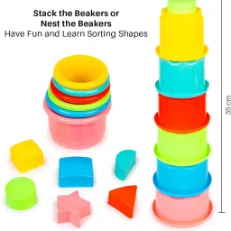 zokato Stacking Fun Beaker with Shape Sorting Educational & Learning Toy for Kids image 3