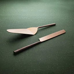 ellementry Enigma Rose Gold Cake Set of Two Stainless Steel Cake Server image 3