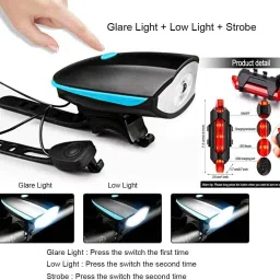 shopeleven LED Front Light with LED Tail Light and Valve Lights with Motion Sensor LED Front Rear Light Combo image 2