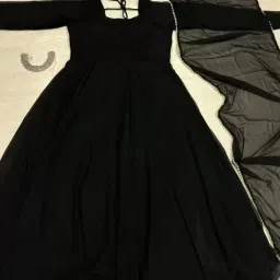 Solid Georgette Stitched Anarkali Gown-picture-27