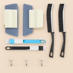 Cleaning Brush Set for Window Grooves, Door Tracks Wet and Dry Brush pack 9pc Cleaning Brush, Cleaning Wipe, Duster, Floor Wiper-image-52