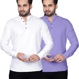 Men Solid Cotton Blend Straight Kurta-image-49