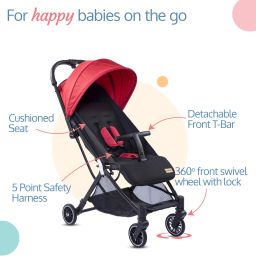 luvlap Urbane Baby Stroller/Pram with 5 Point Safety Harness, Easy Fold, Extended Canopy, Multi Level Recline, Looking Window, Easy Assembly, 6 Month + Stroller image 2