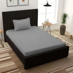 310 TC Satin Single Striped Flat Bedsheet-image-31
