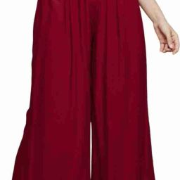 Women Relaxed Maroon Viscose Rayon Trousers-image-70