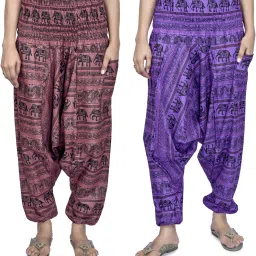 Animal Print Cotton Women Harem Pants-image-28