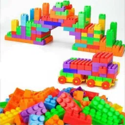 kids creation 100 Pcs Building Blocks Shapes |Puzzles,Skill Development,Hand Eye cordination, Non-Toxic | Brain Building |Creative |Learning |Educational | Toy image 3