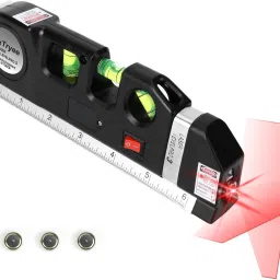 Laser Measurement Tool, Horizon Vertical Measure Tape Ruler Tape,Straight line Aligner Bubbles Leveler (Black)(1 Pc) Laser Measurement Tool Non-magnetic Torpedo Level-image-85