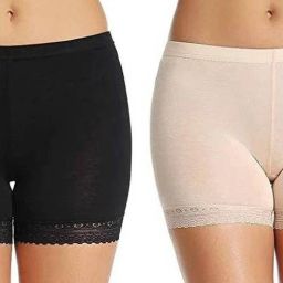 Pack of 2 Solid, Self Design Women Black, Beige Sports Shorts, Cycling Shorts, Gym Shorts, Bermuda Shorts, Regular Shorts-image-79