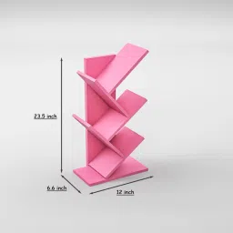 floresta wud Engineered Wood Tree Shape Book Shelf Suitable For Small Books | Engineered Wood Open Book Shelf image 3