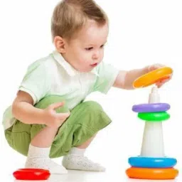 himanshu tex Stacking 7 Rings ,Brilliant Basics Rock-a-Stack, Multi Color | Kids Learning, Stacking, Colors, Shapes, Designs image 5
