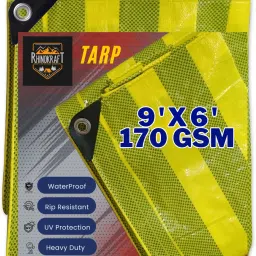 9ft X 6ft, 170GSM | Premium Water Proof Tarpaulin Sheet | Majbooti Tent - For Camping, Construction Sites, Transportation Covers, Garden-47