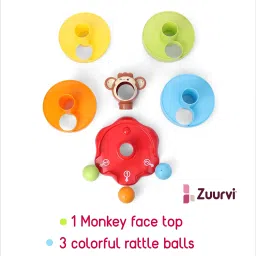 zuurvi 5 Layer Rolling Ball Drop & Swirling Tower Toy with 3 Rattle Balls for Toddlers image 5