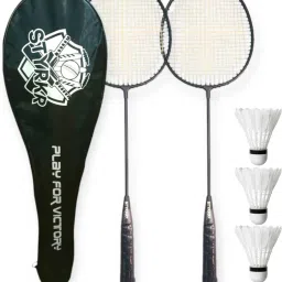 Badminton racquets Kit Combo Set Of 2 Piece Racquet With 6 Fathers Shuttle Badminton Kit-6
