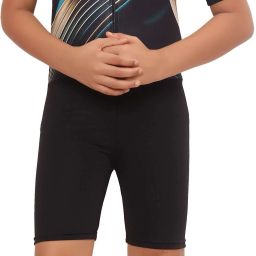 Poly Spandex Multipurpose Wear - Polyester Lycra, 4-Way Stretch Non-Fadeable Printed Men Swim-dress Black Swimsuit-2